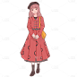 卡通日系手绘人物插画
