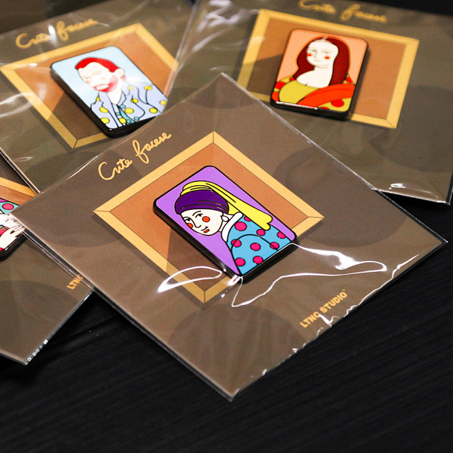 LTNC PINS 原创Q版名画系列胸针...