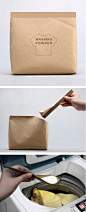 Washing powder #packaging designed to create a scoop.: 