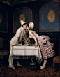 法国画家 Auguste Toulmouche 人物油画作品欣赏_【快资讯】