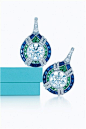 Tiffany &Co. 蓝宝石和祖母绿耳环