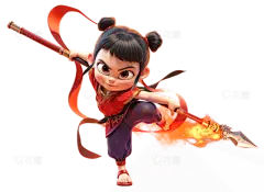 热门热点哪吒电影人物元素贴纸aigc