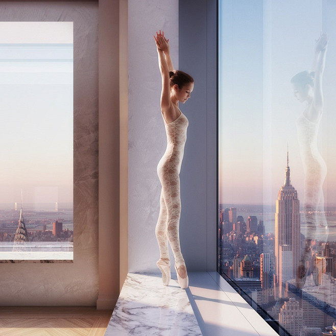 ballerina over NYC b...