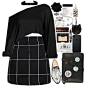 A fashion look from October 2016 featuring off-the-shoulder sweatshirt, plaid skirt and flat shoes. Browse and shop related looks.