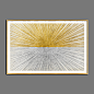 新款晶瓷画轻奢新古典金银色射线现代感书房样板间高端装饰挂画-淘宝网