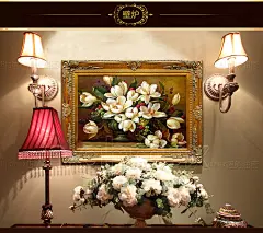 恒美油画欧式手绘花卉油画栀子花玄关壁炉装饰画家居客厅餐厅壁画-tmall.com天猫