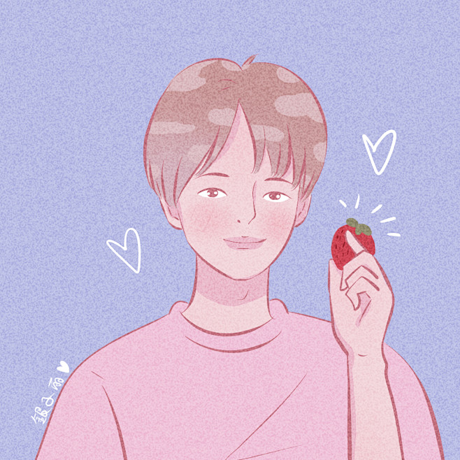 草莓甜吗你猜粉粉发的情侣头像