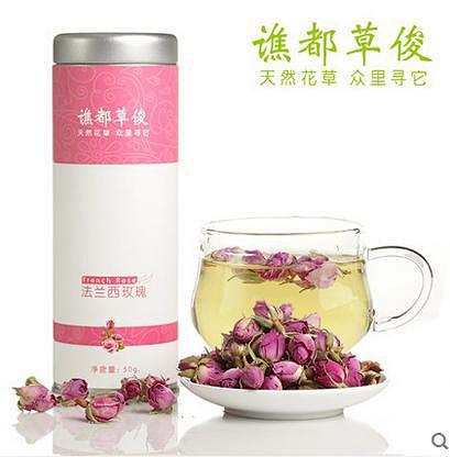 谯都草俊 花草茶 特级法兰西玫瑰花茶 粉...