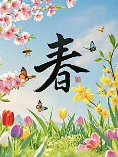 Ai绘图，春天，春分，生机，节气，海报，可帮做 - 小红书