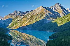美丽的秋景，阿尔泰山俄。