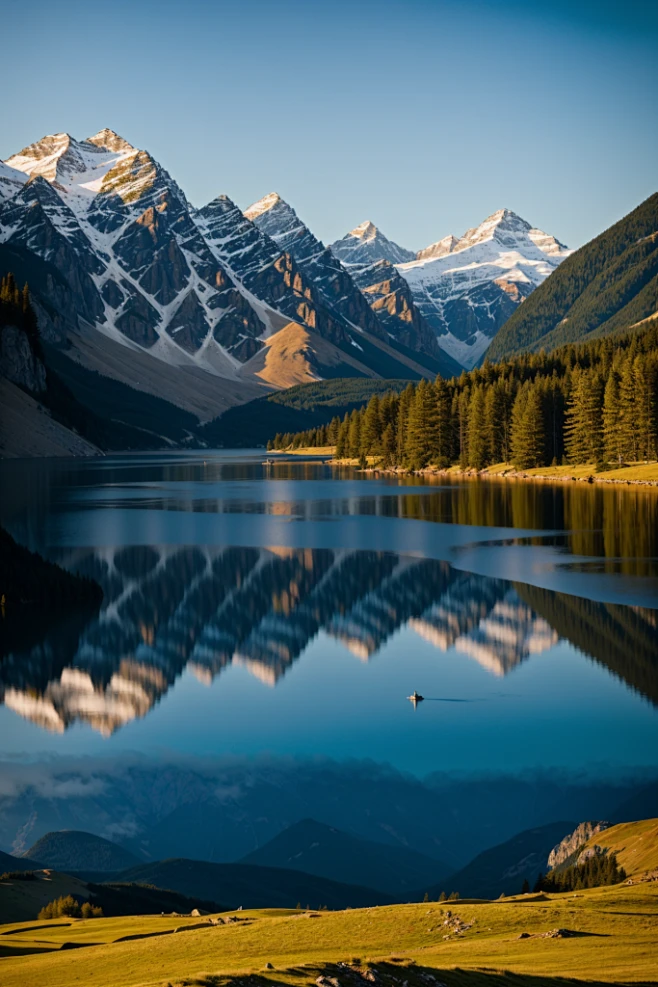晴天旅游湖面湖泊风景摄影图-花瓣网