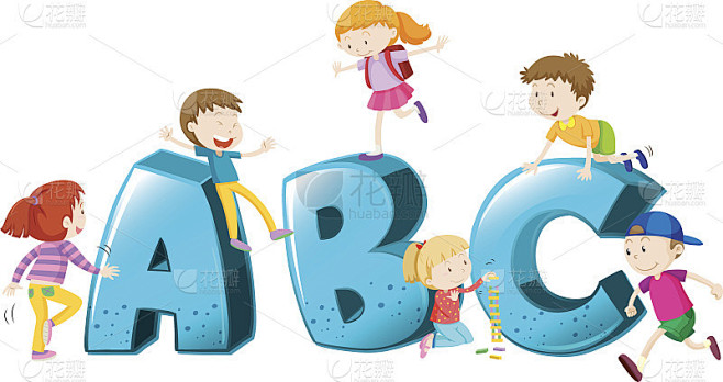 孩子们在玩ABC字体