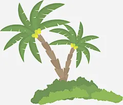 手绘椰子树矢量图高清素材 植物 椰子树 海南 绿色 矢量图 免抠png 设计图片 免费下载