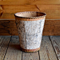Birch Bark Waste Basket
