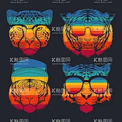 动物头像  - 源文件下载【酷图网】动物头像,老虎,矢量老虎,手绘老虎,老虎插画,老虎插图,矢量豹子,卡通豹子,豹子插画,物,动物插画,猫科动物,小猫,时尚猫,时髦猫,老虎头像,老虎正面,豹子,豹子不,戴眼镜豹子,戴眼镜动物