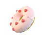 C4D源文件实物爱心甜甜圈素材3D矢量图