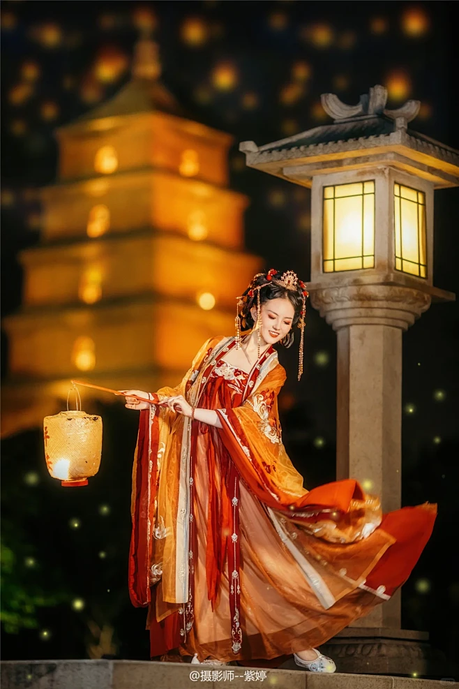 西安汉服约拍｜一睹长安盛世颜｜大唐不夜城图片_舞剧图片素材-花瓣网