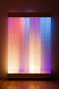 2011 Weavings in optic fibres and paper yarn, light monitors Dimensions: 150 x 250 cm 200 x 250 cm 250 x 250 cm