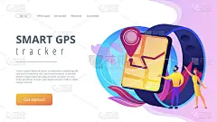 智能手表导航概念登陆页面。
