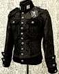 Royal Marine Jacket - Black Tapestry by Shrine Clothing Goth Steampunk Mens Jackets
