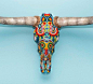 精美的动物头骨彩珠镶嵌，来自美国艺术家 Harrison Carter Watkins（hwatkins.squarespace.com）【相关：O尖峰视界】