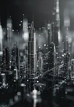 科技城市背景光效科技背景