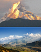 [鱼尾峰（Machhapuchhre，海拔6993米）] 鱼尾峰（Machhapuchhre，海拔6993米）是安纳普尔纳山脉中的一坐神秘的山峰，位于尼泊尔境内。因为他的形状酷似鱼尾而得来的名字，在当地人心目中是一座神山，政府是禁止攀登该雪山的，因此至今鱼尾峰还是处女峰。