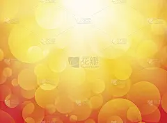 夏季黄色背景与散景和光线
