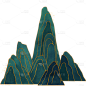 七夕节中国风插画贴纸-山