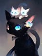 超可爱的小黑猫！头像