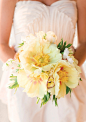 tree peony, white sweet pea, and yellow ranunculus - Wedding Flowers - Bridal Bouquet - Wedding Bouquet