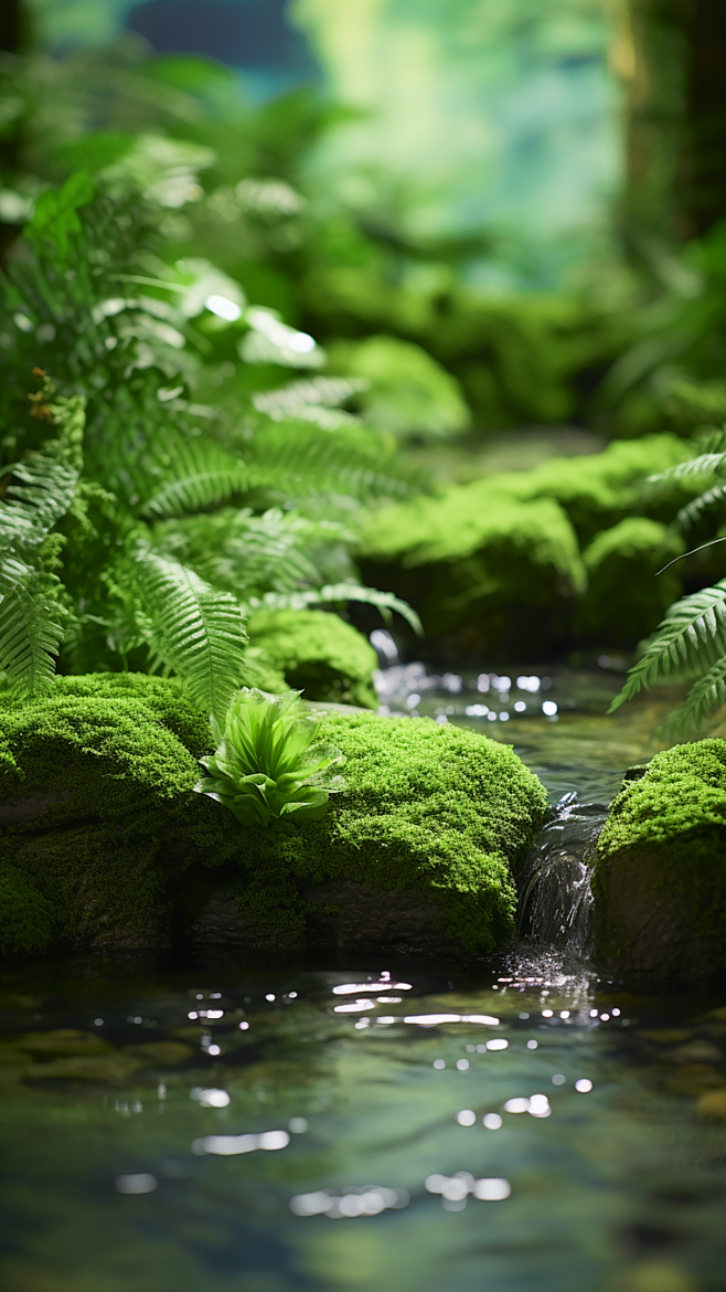 花瓣素材_通用电商促销户外绿植场景3D立...