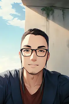 ai绘画之戴眼镜的男孩