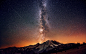 mountains outer space night stars Milky Way skies  / 2560x1600 Wallpaper