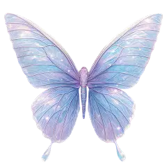 花瓣素材_动物系列梦幻插画渐变正面单只蝴蝶_193732895 (1)