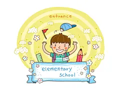 学校教育学位毕业小学生手绘插画