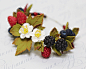 Floral berry clay bracelet. Strawberry blueberry blackberry polymer bracelet. Strawberry blossom bracelt. Bracelet with flowers and berries. : This bracelet appeared as an incredible experience for me. Fairly I regard this work as one of the most complex 