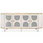 Fez 4 Door Credenza : Dimensions: 72" W x 18" D x 30" H * To inquire about custom fabric and finish options, please contact your local showroom location or sales@modshop1.com. * Lead times are 8-10 Weeks + approximately 7 days transit for s