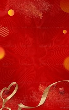 红色喜庆彩带中国风背景海报