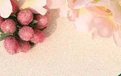 小清新浆果和花朵暖色桌面壁纸
