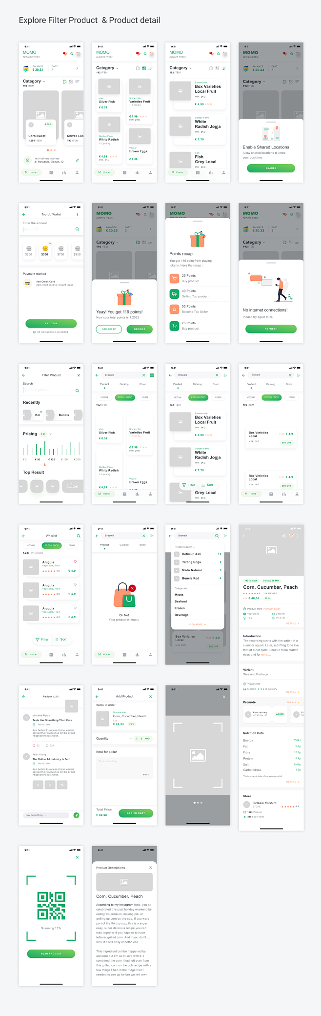 农产品电商app ui kit MOMO...