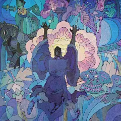 黑夜里的五彩斑斓，灯花姑娘欣赏
《灯花姑娘》，1985年外文出版社。说的是可怜的灯笼匠被土豪欺负，灯神姑娘出手帮忙的故事。
刘绍荟，云南现代重彩画派创始人，从艺60年，无论重彩画、壁画，亦或书籍设计、插画、动画，均有骄人的成就。刘老曾画过两本绘本，其中之一便是《灯花姑娘》，纵观本书，色彩明艳斑斓，线条杂而不乱，以暖色主要铺陈，间或一些夜晚的蓝紫色，充满传说故事的诡秘感。