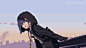 darling in the franxx, ichigo, pixel art, anime, girl, hero, wind, city, inustrial, animation, animated, animados, animação, animacion, 8bit