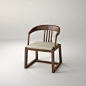 单椅 传统榫卯结构，现代人体工学尺度，软包让坐更舒适。 规格：W580×D560×H770 材质：卡斯楠、亚麻面软垫 颜色：胡桃色亚光开孔漆 设计师：康佳为