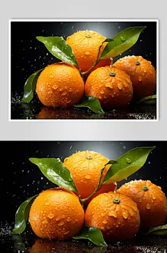 AI数字艺术脐橙橙子水果摄影图
