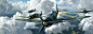 Nowotny Formation Russian Front, John Wallin Liberto : This is a painting I made for a friend, depicting the Luftwaffe Ace, Walter Nowotny's (258 aerial victories)  Machine, a FW 190 A5 marked "white 4" as formation leader, in the russian front,