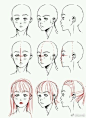 绘画学习 

人物各角度头部练习画法！ ​​​​