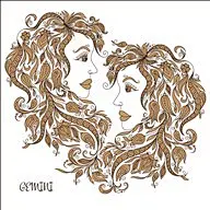 双子座装饰插画矢量素材