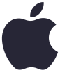 黑色扁平苹果logo png