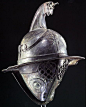 This is an original Thracian gladiator helmet.It was very popular because many of gladiators were Thracian.: 